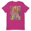 Anime Art T-Shirt: Full-Body Yellow-Haired Girl with Surrounding Objects